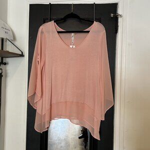 NY Collection 3/4 Sleeve Shirt Light Pink